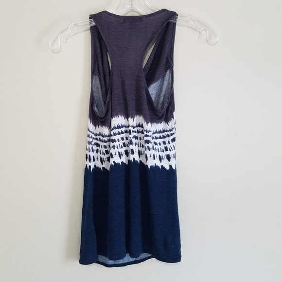 Blue, White & Purple Tie-Dye Cowel Neck Tank - Picture 4 of 6